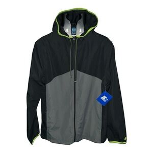 Starter Men's Black and Gray Hooded Jacket